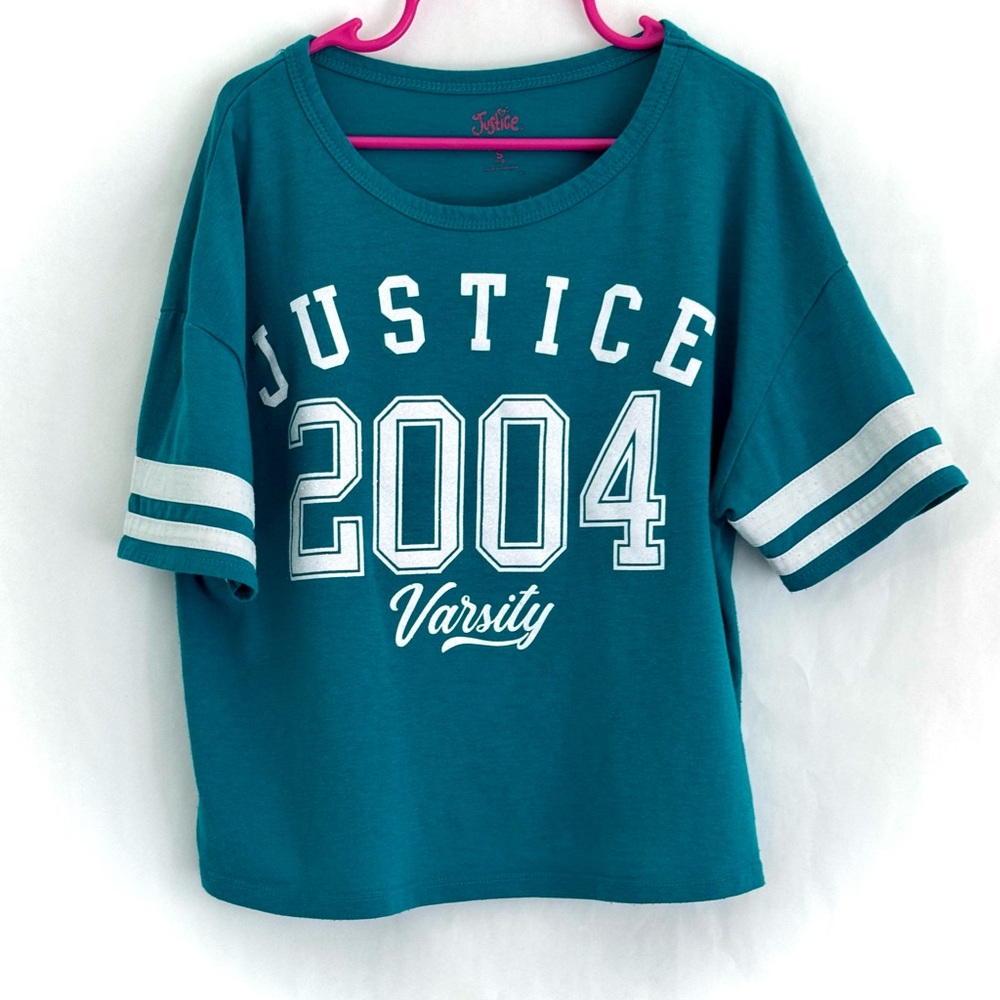 Justice Teal Kids Varsity Shirt
